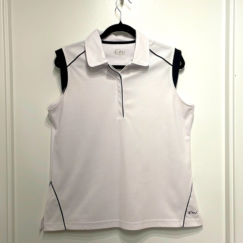 Cracked Wheat Ladies Sleeveless Golf Shirt size L $20 NWOT